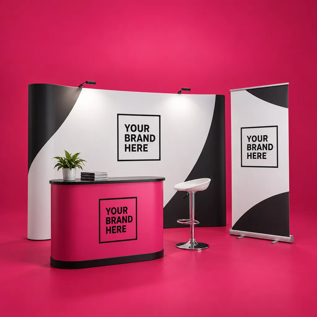 Branded trade show stand